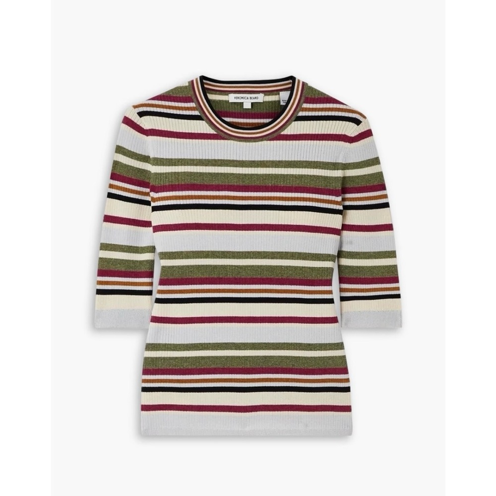Veronica Beard Kavya striped ribbed-knit sweater